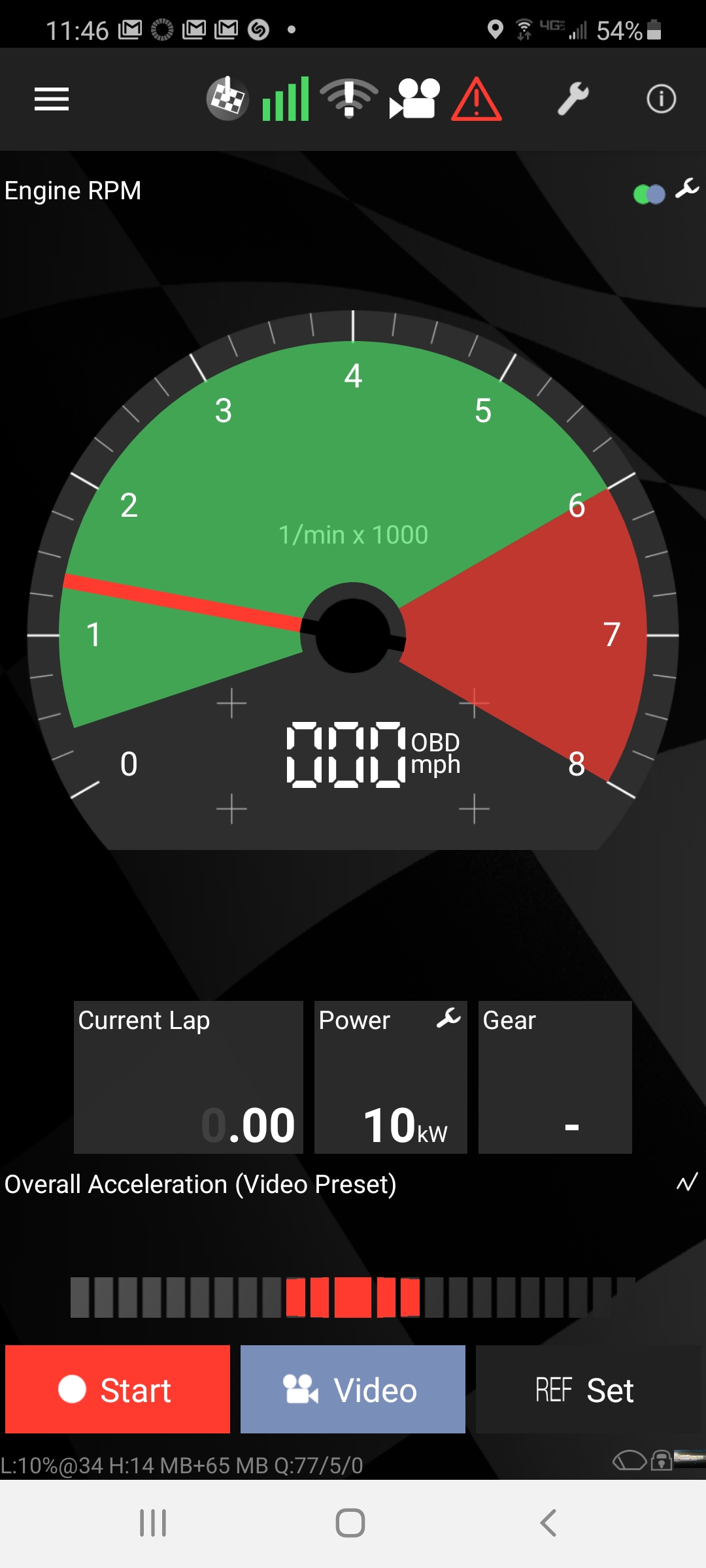 Speed showing that Engine RPMs are working