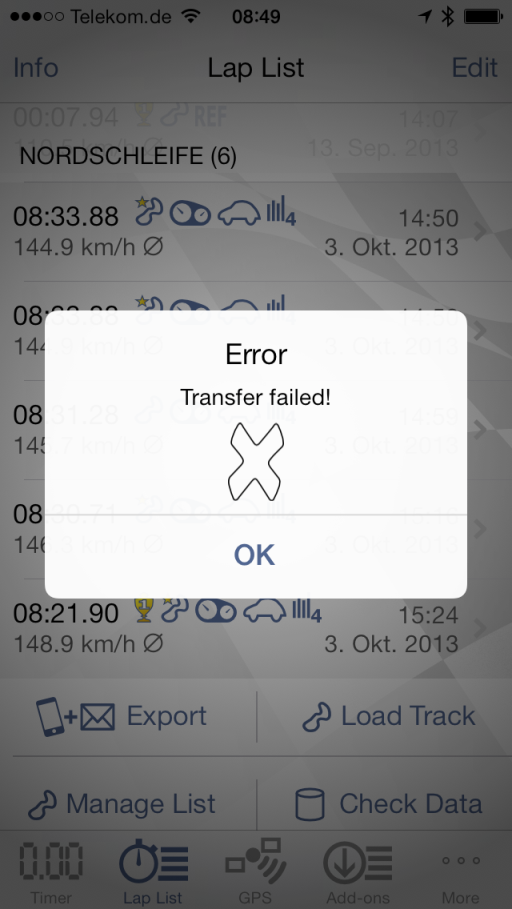 Transfer failed